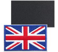 TOPWAYS 2PCS British Union Jack Patch United Kingdom Flag Patch Tactical Patches Hook and Loop Applique for Backpack Hat Jacket Jeans Travel (UK, Hook and Loop)