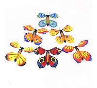 TOPWAYS 6 Pieces Magic Flying Butterfly Card, Clockwork Butterfly lFapping Card Flying Glider, Birthday Anniversary Wedding Card Surprise Toy Gift Card (Random Color)