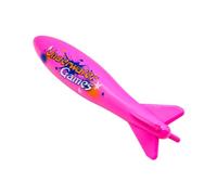 TOPWAYS 9" Large Pool Torpedo Rocket Spins & Glides Up to 30 Feet Like Underwater Football for Under Water Passing Games Underwater Torpedo Diving Toy Glider Diving Torpedoes (Pink big Torpedoes)