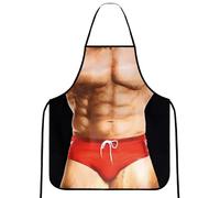 TOPWAYS® Funny Cooking Novelty Apron, Sexy Funny Novelty Kitchen Apron Cooking BBQ Party MuscleNerd Adult Apron For Men Gift