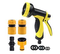 Topways® Hose Pipe Fitting Set, Including Multi Spray Nozzle Watering Gun, Hose End Quick and Waterstop Connector, Threaded Tap Adapter, Double Male Connector, Sealing Spares Kit