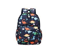 TOPWAYS Mini Dinosaur Kids Backpack, Boys Girl Toddler Bag Kindergarten Canvas Rucksack, Holiday Travel Bookbag Outdoor Daypack for 3-6 Year Old (Dark blue)