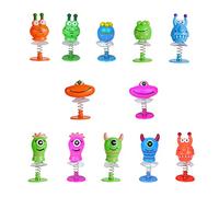 TOPWAYS Monsters Jump Up Toys, 12pcs Wacky Jumping Popper Pop Up Toys, Childrens Kids Party Bag Fillers Accessories for Birthday Christmas Party Decoration, Xmas Favors Gift