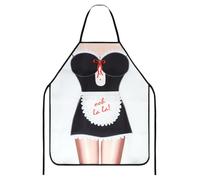 TOPWAYS Novelty Funny Apron, Kitchen Chef BBQ Baking Aprons for Men, Cooking Sexy Aprons Pinafore for Women, Prank Dress Joker Pinny Bib Secret Santa Funny Gifts (Sexy maid)