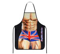 TOPWAYS Novelty Funny Apron, Kitchen Chef BBQ Baking Aprons for Men, Cooking Sexy Aprons Pinafore for Women, Prank Dress Joker Pinny Bib Secret Santa Funny Gifts (English Macho)