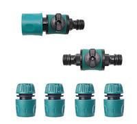 Topways Quick Release in Line Shut Off Valve for Join Garden Hose Pipe Tube, Double Male Connector Valve Extender with Matching Hose End Quick Connectors