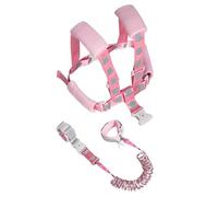 TOPWAYS Toddler Reins, Boy Girls Baby Walking Harness, 3in1 Toddler Anti Lost Leash with Lock and Reflective Anti Lost Safety Wrist Link Belt (Rabbit Reins Pink 2m)