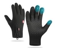 TOPWAYS Winter Gloves for Men and Women, Touch Screen Anti-Slip Lightweight Gloves Liners -Slip Silicone Gel - Elastic Cuff - Thermal Soft for Cycling Biking Sporting Running Climbing(Black, XL)
