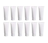 TOPWEL 20PCS 50ml/1.3oz Empty White Plastic Cosmetic Lotion Tubes Squeeze Bottles Refillable Travel Makeup Sample Toiletry Facial Cleanser Shampoo Shower Gel Container Storage with Flip Cap