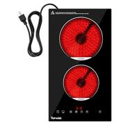 TOPWISH 2 Burners, 12 Inch Built-in Ceramic Electric Cooker, 120V Electric Stove with Lock for Kids, Timer, Over Temperature Protection, Touch Control