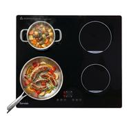 Topwish 4-burner induction hob, induction hob, 60 cm induction hob, with 9 levels, boost, hot surface light, extinguishing protection, safety lock, 7200 W