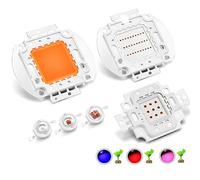 TOPXCDZ 1 W 3 W 5 W 10 W 20 W 30 W 50 W 100 W High Power LED Chip Lamp Bulb 440 Nm 660 Nm Deep Red Royal Blue Full Spectrum Plant Grow Light Beads (Full Spectrum, 50 W x 1 Piece)