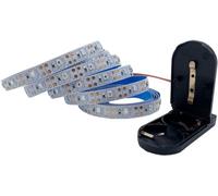 TOPXCDZ 2835 LED Strip Light Button Battery Operated 3V DC 60 LEDs/m Flexible LED SMD Tape Light Home Decor 8mm Board 1m 2m (Red, 2M)