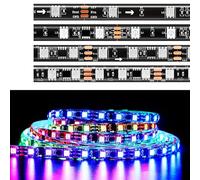 TOPXCDZ 5m addressable WS2811 LED Strip Tape 30/48/60/72leds/m Smart 5050 RGB Pixel Flexible Light Bar External IC IP30/65/67 (5M 72LED/M, Black PCB Ip65)