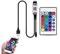 TOPXCDZ 5V USB Bluetooth Controller 24-Button IR Remote RGB LED Controller for 2835 5050 RGB LED Strip Light