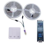 TOPXCDZ DC24V WS2811 Horse Racing LED Strip 2835 120 LED/m Running Water Flowing Light with Wireless Controller Cool Natural Warm White (Warm White, 2 * 10M Strip+Controller+Power)