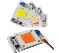 TOPXCDZ LED 50W COB Chip Bulbs AC 220V Integrated Smart IC Driver Cool White Warm White Red Green Blue Yellow Pink Full Spectrum (Pink Full Spectrum)