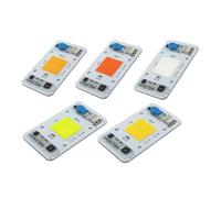 TOPXCDZ LED 50W COB Chip Bulbs AC 220V Integrated Smart IC Driver Cool White Warm White Red Green Blue Yellow Pink Full Spectrum (UV 395nm)
