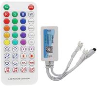 TOPXCDZ LED Controller SP611E Bluetooth Music App for WS2811 WS2812 Addressable LED Light Strip IR38 Keys DC5V-24V Sync Music Controller Timer Mode with Dual Signal Output