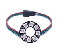 TOPXCDZ WS2812B Pixel Ring 8/16/24/35/45/60 /90 /241Leds Individually Addressable WS2812 Full Color Circle DC5V Led Modules Light with Integrated Drivers (8Leds, Black)