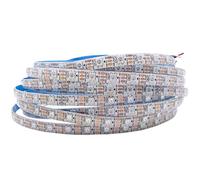 TOPXCDZ WS2812B Smart RGB LED Strip WS2812 Individually Addressable LED Light 30/60/144Leds Black/White PCB Waterproof IP30/65/67 DC5V (5M 60LED/M, White PCB Ip65)
