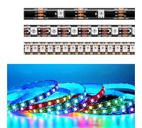 TOPXCDZ WS2815 (WS2812B WS2813 Updated) RGB LED Pixels Strip Light Individually Addressable LED Dual-Signal 30/60/100/144 LEDs/m (Black PCB IP67, 5m 30led/M)