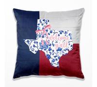 TopXmai Blue Chinoiserie Texas Map Flag Welcome Y'all Pillow Covers 18x18 Double-Sided, Texas Home Decor, Rustic Farmhouse Western Southwest Decorative Pillow Covers for Home Living Room,A224-BZ