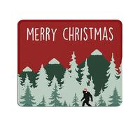 TopXmai Merry Christmas Bigfoot Mountain Mouse Pad, Winter Forest Themed Mousepad for Computers Laptop Desk Home Office, for Nature Bigfoot Enthusiasts, 9.5x7.9 Inch,L040-SDB-ZH