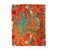 Topyee 130x150 cm Throw Blanket Colorful the Beautiful of Malaysian and Indonesian Batik Pattern Warm Cozy Print Flannel Home Decor Comfortable Blanket for Couch Sofa Bed