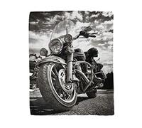 Topyee 130x150 cm Throw Blanket Freedom Motorbike Under Sky Vintage Effect Added for Create Warm Cozy Print Flannel Home Decor Comfortable Blanket for Couch Sofa Bed