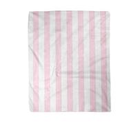 Topyee 130x150 cm Throw Blanket Stripes White and Light Pink Striped Color Contrast Desktop Warm Cozy Print Flannel Home Decor Comfortable Blanket for Couch Sofa Bed