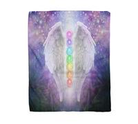 Topyee 150x200 cm Throw Blanket Angel Wings Chakras Darkness and Light Pair of the Warm Cozy Print Flannel Home Decor Comfortable Blanket for Couch Sofa Bed