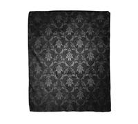 Topyee 150x200 cm Throw Blanket Gray Classy Damask Floral Pattern Royal Flowers on Dark Warm Cozy Print Flannel Home Decor Comfortable Blanket for Couch Sofa Bed