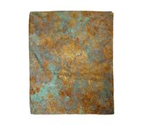 Topyee 150x200 cm Throw Blanket Orange Copper Vintage Bronze Rust Metal Patina Wall Old Warm Cozy Print Flannel Home Decor Comfortable Blanket for Couch Sofa Bed
