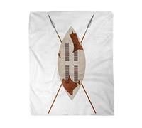 Topyee 150x200 cm Throw Blanket Warrior African Shield and Spears Zulu Masai Tribal Africa Warm Cozy Print Flannel Home Decor Comfortable Blanket for Couch Sofa Bed