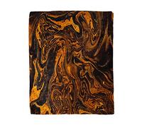 Topyee 150x200 cm Throw Blanket Watercolor Copper Marble Beautiful Abstract Mineral Orange Waves Liquid Warm Cozy Print Flannel Home Decor Comfortable Blanket for Couch Sofa Bed