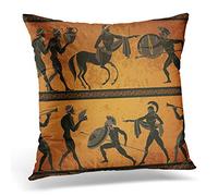 Topyee Cushion Cover Ancient Greece Scene Black Figure Pottery Greek Mythology Centaur 45x45cm/18x18 Inch Home Decor Throw Pillow Cover Square Pillowcase for Bed Sofa