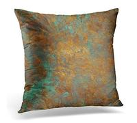 Topyee Cushion Cover Orange Copper Vintage Bronze Rust Metal Patina Wall Old 45x45cm/18x18 Inch Home Decor Throw Pillow Cover Square Pillowcase for Bed Sofa