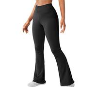 TOPYOGASWomens Flare Yoga Pants High Waist Bootcut Leggings with Tummy Control Workout Gym Leggings Black