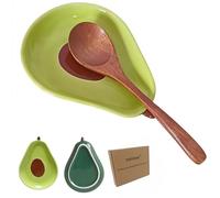 TOPYOKK Large Avocado Shaped Ceramic Spoon Rest for Kitchen Counter, Stove Top, Coffee Bar (Green)