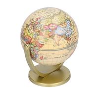 Topyond 10cm Antiker Globus, Mit Weltkarte, Englische Karte, Small Globe | Mit Weltkarte, Englische Karte, Metallbasis Bronzierte Farbe, Globus Klein Für Und Erwachsene, Small Globe, Pädagogische