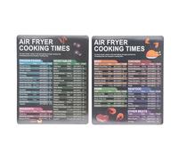 Topyond 2PCS Magnetic Cooking Times Chart, Air Fryer Accessories, Easy to Read Reference Guide, Water Oil Resistant Fryer Must Haves for Kitchen, for Beginners and Recipes