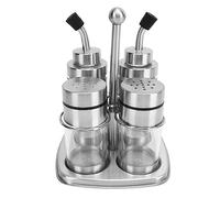 Topyond 4Pcs Stainless Steel Spice Containers, Convenient and Stylish Condiment Pot Seasoning Jar Set for Kitchen, Durable 304 Stainless Steel Construction, for Storing Spices, Seasonings, Oils