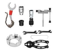 Topyond 9 PCS Bike Chain Removal Tool Kit, Bicycle Repair Kit with Cassette Removal Tool, Crank Puller, Bottom Bracket Remover, Freewheel Removal Tool, Chain Tool, Link Pliers, Chain Breaker Wrench