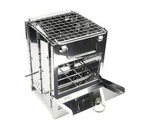 Topyond Adjustable Height BBQ Grill Stainless Steel, Folding Charcoal Grill for Outdoor Cooking and Camping, Portable and Compact, Japanese Style, Ideal for Picnics and Backyard BBQ
