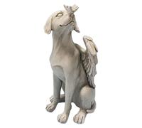 Topyond Angel Dog Memorial Statue Pet Garden Ornament Hand Carved Resin Pet Memorial Stones for Tombstone Outdoor Garden,Dog Angel Wing Sculpture for Pet Remembrance