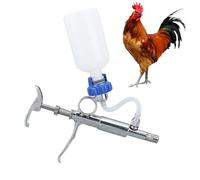 Topyond Animal Syringe with Needles, 5ml Adjustable Stainless Steel/Plastic Detachable Syringe for Cattle Protecting, Reusable Livestock Injector for Farm & Home Use