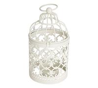 Topyond Candle Tealight Lantern, White Metal Hanging Birdcage Candle Holder, Vintage Decorative Lanterns for Living Room, Wedding Party, Home Decoration