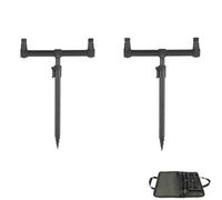 Topyond Fishing Rod Stand Set, Aluminum Alloy Carp Fishing Rod Pod Set Fishing Tackle Rod Pod Set Adjustable Fishing Rod Holder for Outdoor Fishing