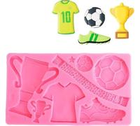 Topyond Football World Cup Silicone Molds, Sports Theme Trophy Cake Fondant Molds, Soccer Shoes Candy Chocolate Decorating Mould for Birthday Wedding Party DIY Cake, Pink